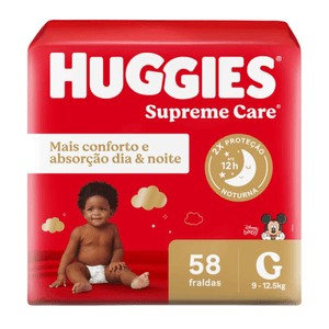 Fralda Huggies Supreme Care Tamanho G 58 Unidades Hiper