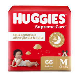 Fralda Huggies Supreme Care Tamanho M 66 Unidades Hiper