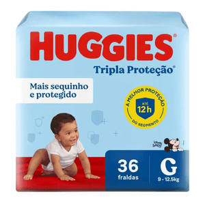 Fralda Huggies Tripla Proteção Tamanho G 36 Unidades
