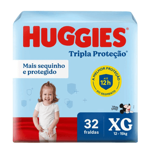 Fralda Tripla Proteção Huggies Mega XG 32 unidades