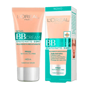 Base BB Cream L'Oréal Paris Efeito Matte FPS50 Média 30ml