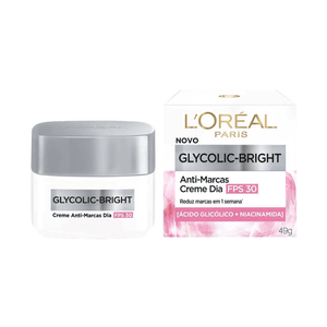 Gel Creme Facial Anti-Marcas L'Oréal Paris Glycolic Bright Dia FPS30 49g