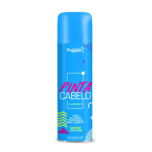 Pinta Cabelo Spray Fluorescente Para Cabelo Azul Popper - 135ml