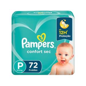 Fralda Pampers Confort Sec Tamanho Pequeno P 72 Unidades Bag