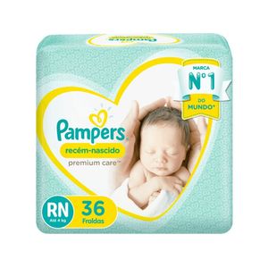 Fralda Pampers Premium Care Tamanho RN 36 Unidades