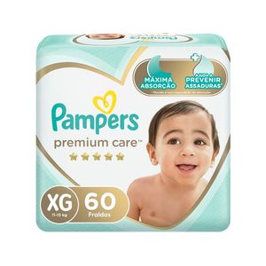 Fralda Pampers Premium Care Tamanho XG 60 Unidades