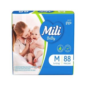Fralda Mili Baby Giga Tamanho M 88 Unidades