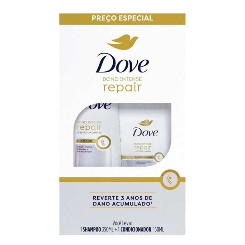 Kit Dove Bond Intense Repair Shampoo 350ml + Condicionador 150ml