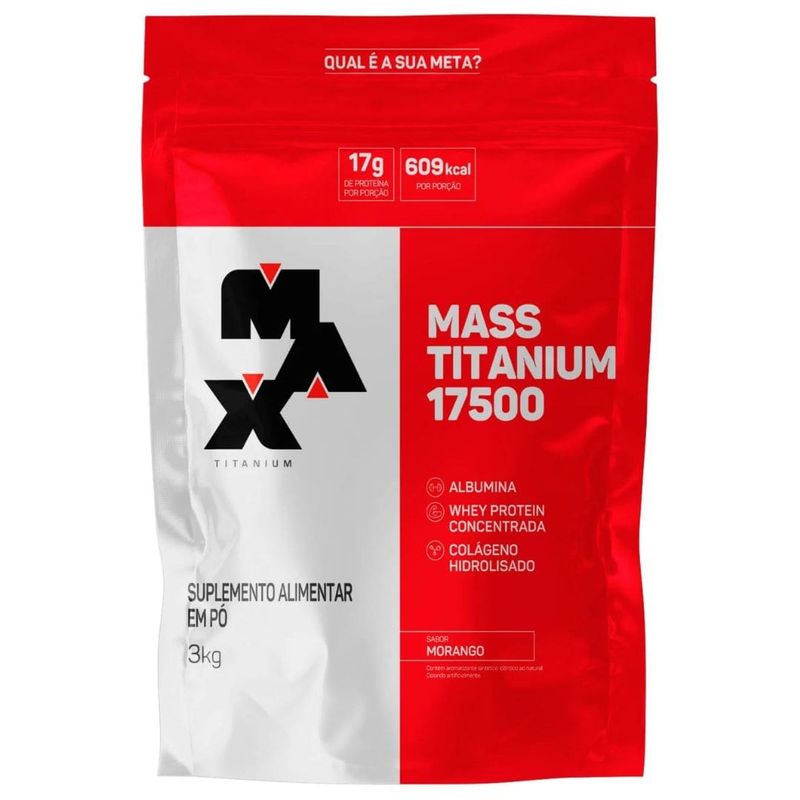 Max Titanium Mass 17500 Sabor Morango 3kg