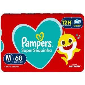 Fralda Pampers Supersequinha Tamanho M 68 Unidades