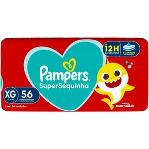 Fralda Pampers Supersequinha Tamanho XG 56 Unidades