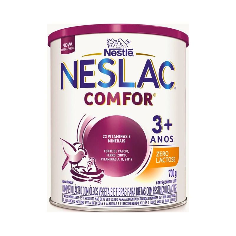 Leite em Po Neslac Comfor Zero Lactose Nestle 700g - A Partir de 3 Anos