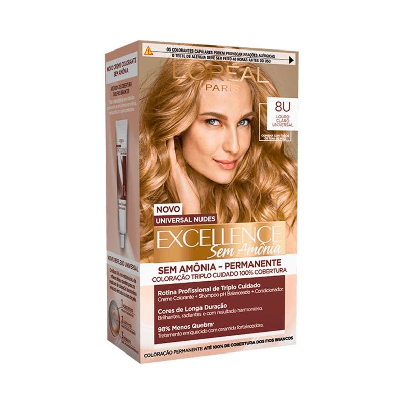 Tintura Imedia Excellence Sem Amonia 8u - Louro Claro Universal