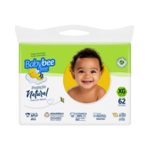 Fralda Baby Bee Free Proteção Natural XG 62 unidades