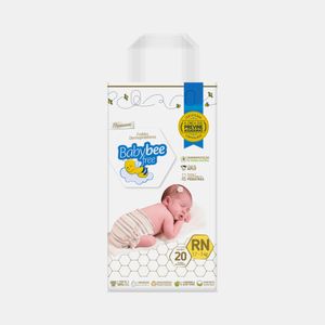 Fralda Premium Dermoprotetora Baby Bee Free Tamanho RN 20 unidades