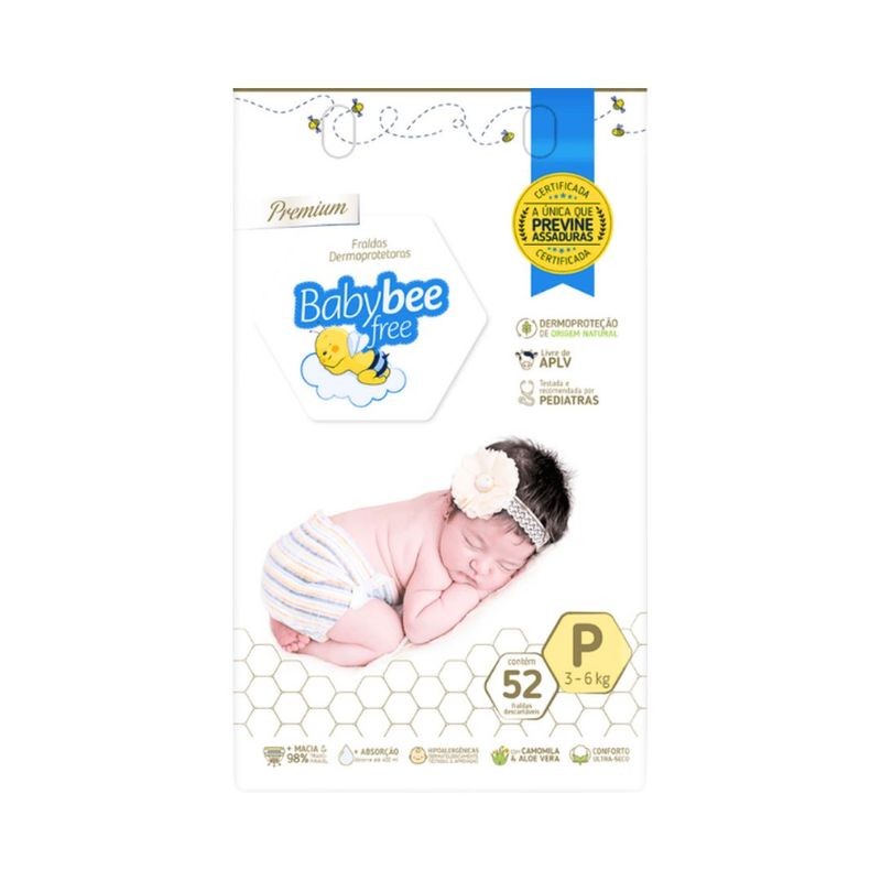 Fralda-Baby-Bee-Free-Dermoprotetora-Premium-P-52-und