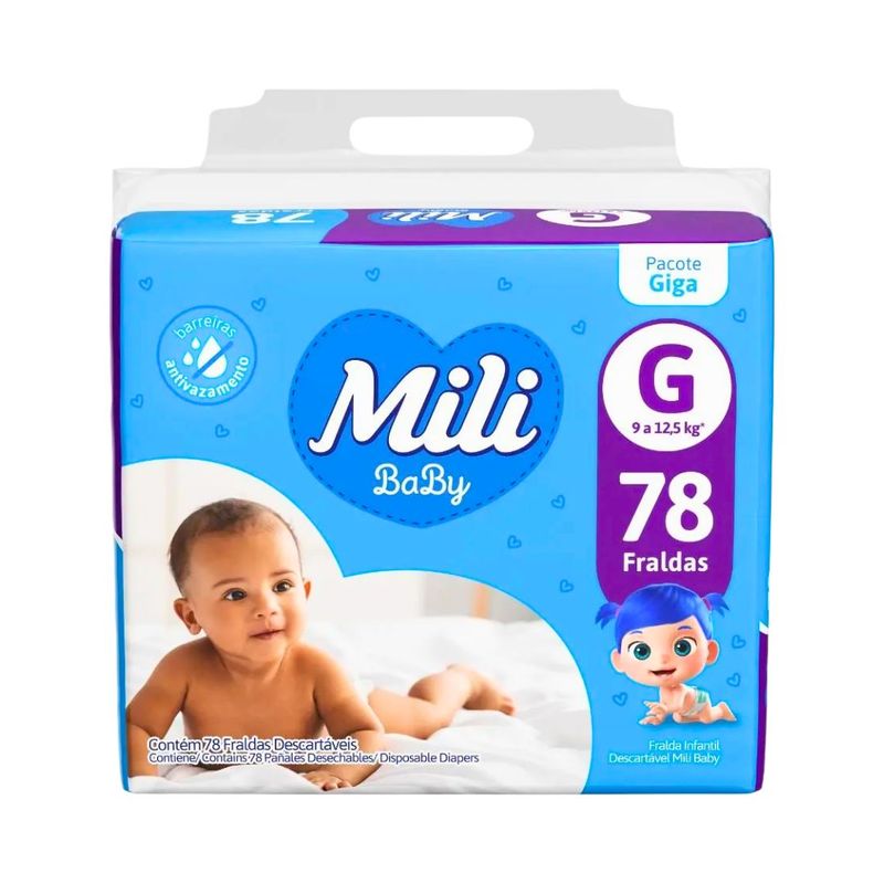 Fralda Mili Baby Giga G 78 Unidades