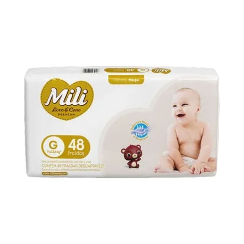 Fralda-Mili-Love---Care-Mega-G-48-Unidades