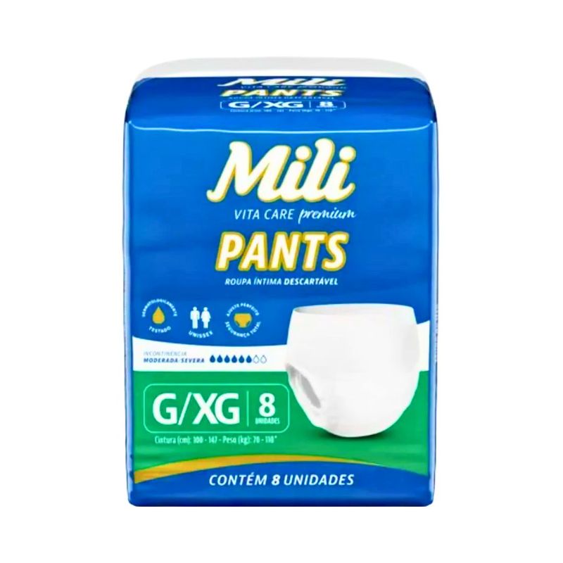 Fralda-Geriatrica-Mili-Vita-Care-Pants-GXG-8-Unidades