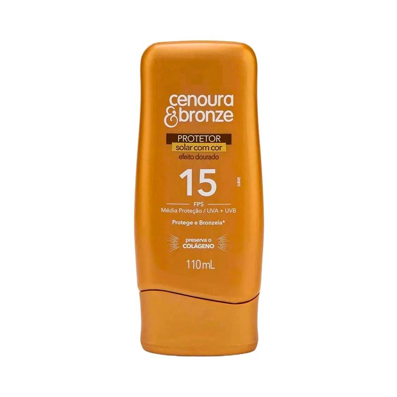 Protetor Solar Com Cor FPS15 Cenoura - Bronze 110ml