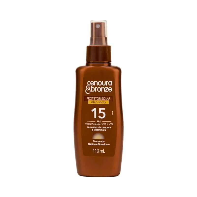 Oleo Protetor Solar Spray FPS15 Cenoura - Bronze 110ml