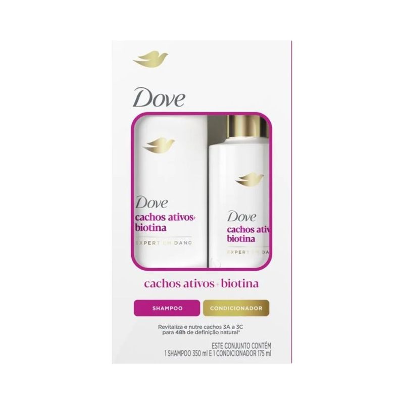 Kit-Shampoo-Dove-350ml---Condicionador-175ml-Cachos-Ativos---Biotina