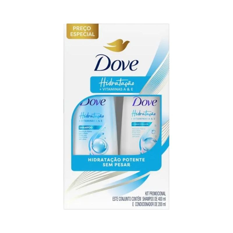 Kit-Shampoo-Dove-400ml---Condicionador-200ml-Hidratacao---Vitaminas-A-E