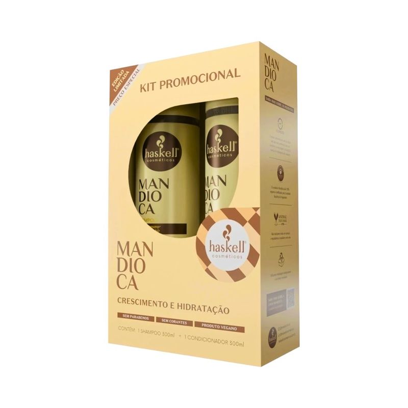 Kit-Haskell-Shampoo-300ml---Condicionador-300ml-Mandioca-Crescimento-e-Hidratacao