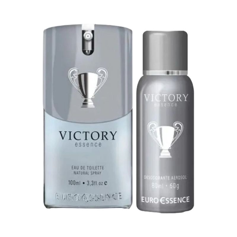 Kit Euro Essence Victory Perfume 100ml + Desodorante Aerossol 80ml